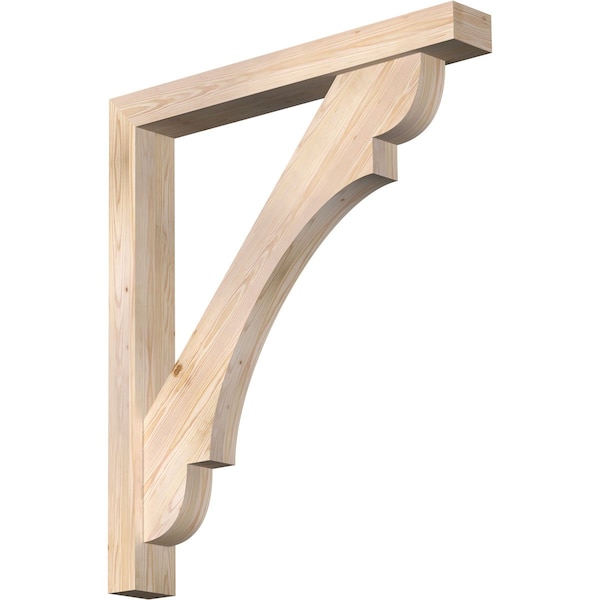 Ekena Millwork Olympic Block Smooth Bracket w/ Offset Brace, Douglas Fir, 5 1/2"W x 42"D x 48"H BKT0604X42X48OLY05SDF - main